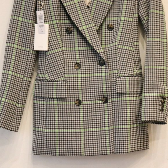 Aritzia Green and Black Plaid Blazer - Picture 4 of 6